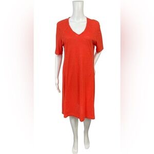 Eileen Fisher Organic Hemp Cotton V-neck Short Sleeve T-Shirt Dress
